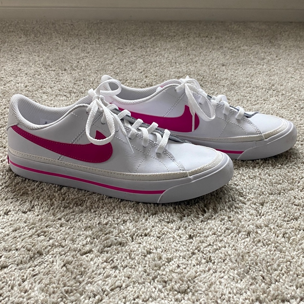 Nike 6Youth White and Pink Casual Sneakers - Picture 3 of 9
